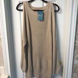 NWT- Boutique over-sized- cold-shoulder sweater